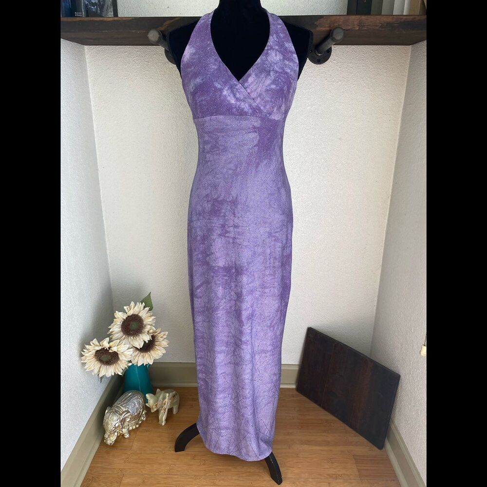 Lavender Formal Halter Dress - Sparkly